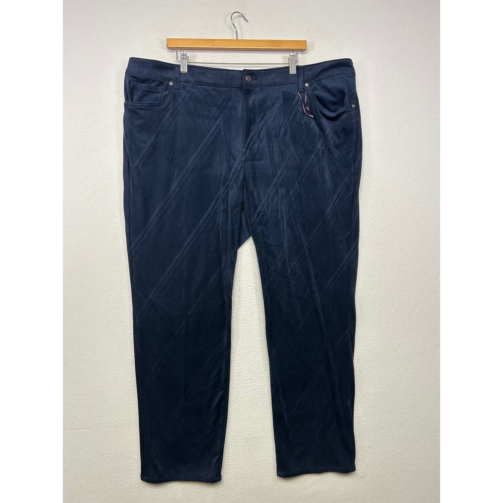 Classic Faux Suede Gloria Vanderbilt Women 24W Navy Blue Bridget Slim Leg Pants